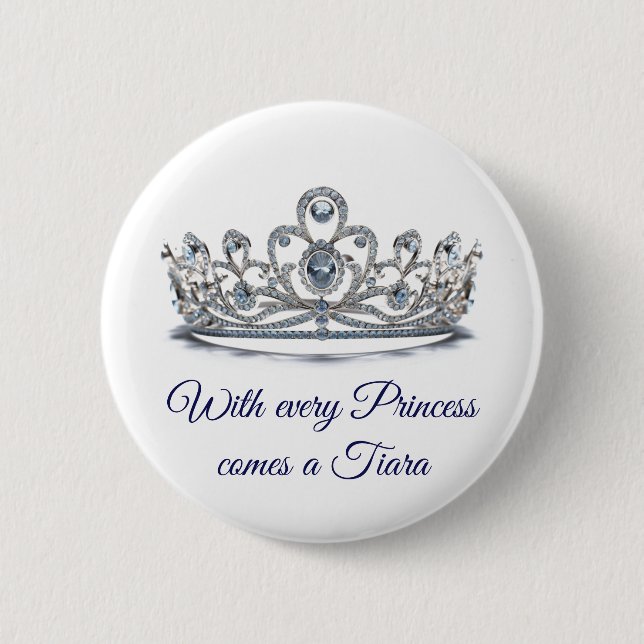 Badge Rond 5 Cm Princesse Tiara (Devant)