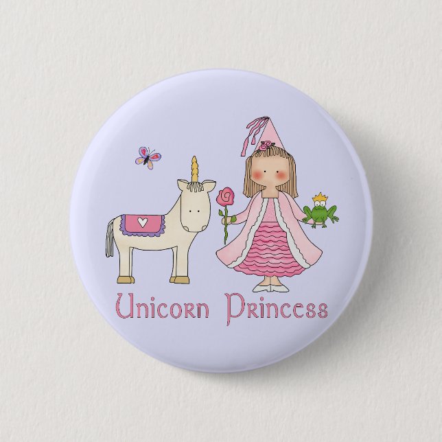 Badge Rond 5 Cm Princesse Unicorn (Devant)