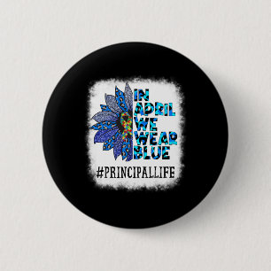 Badge Rond 5 Cm Principal En Avril Nous Portons La Sensibilisation