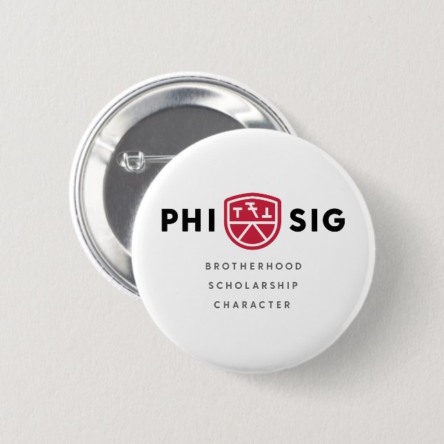 Badge Rond 5 Cm Principes Phi Sigma Kappa (Devant & derrière)