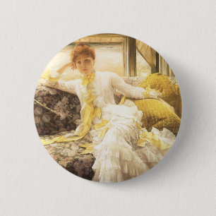 Badge Rond 5 Cm Printemps (bord de mer) de James Tissot, Portrait 