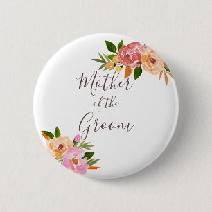 Badge Rond 5 Cm Printemps Fleurs de mariage Mère de la Mariée