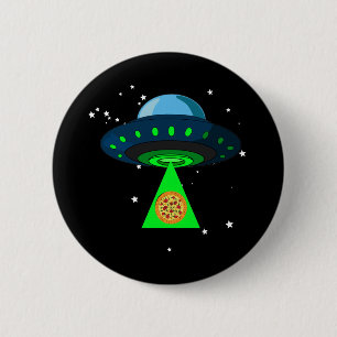 Badge Rond 5 Cm Prise de pizza UFO