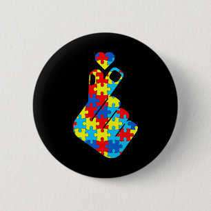 Badge Rond 5 Cm Prise en charge de la Sensibilisation sur l'autism