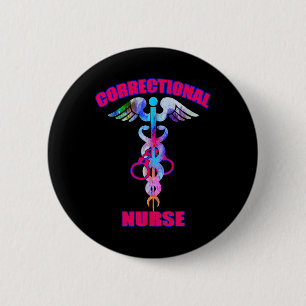 Badge Rond 5 Cm Prisons D'Infirmière De Service Correctionnel Pris