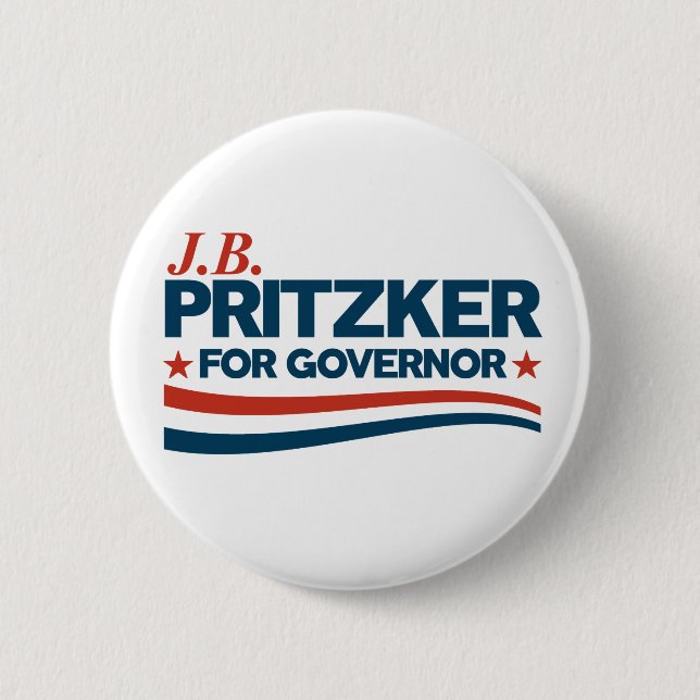 Badge Rond 5 Cm PRITZKER - JB Pritzker pour gouverneur (Devant)