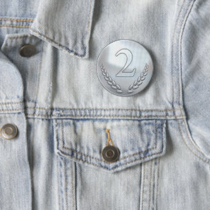 Badge Rond 5 Cm Prix de la 2e place d'argent de l'enseignant