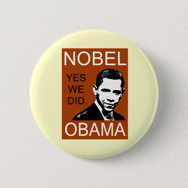 Badge Rond 5 Cm Prix de paix Nobel Obama (Devant)