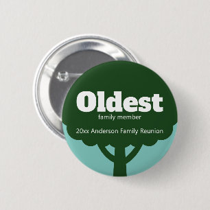 Badge Rond 5 Cm Prix du membre de famille le plus âgé à la réunion