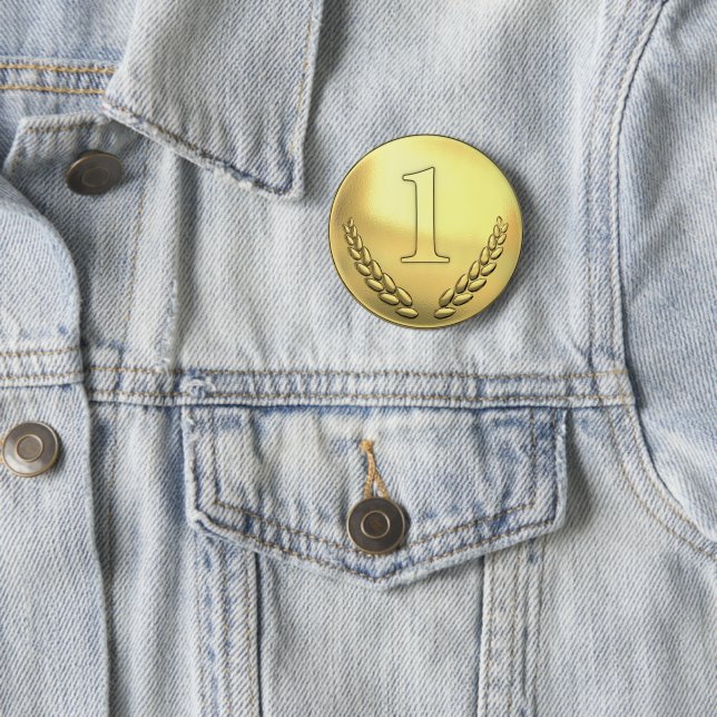 Badge Rond 5 Cm Prix Gold 1st Place de l'enseignant (En situation)