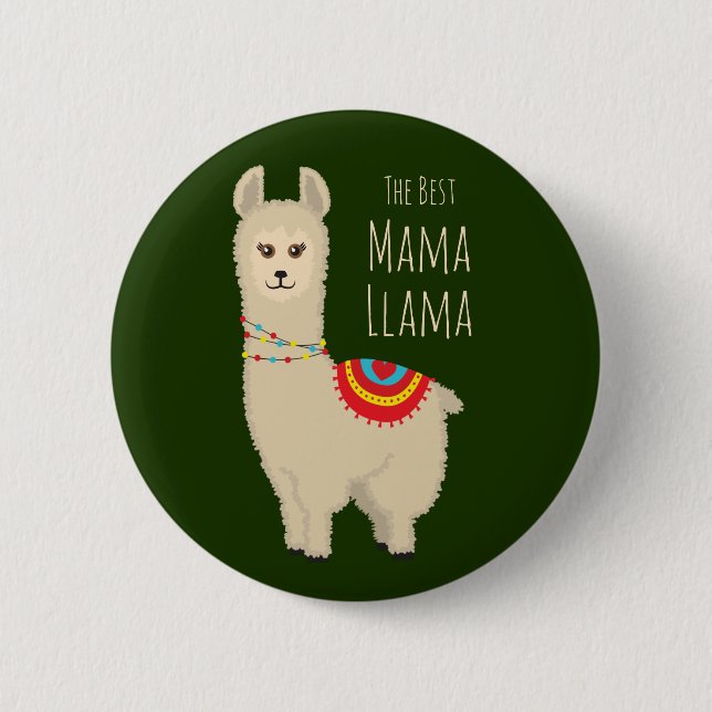 Badge Rond 5 Cm Prix "Meilleure maman lama" (Devant)