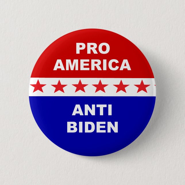 Badge Rond 5 Cm Pro America Anti Biden (Devant)