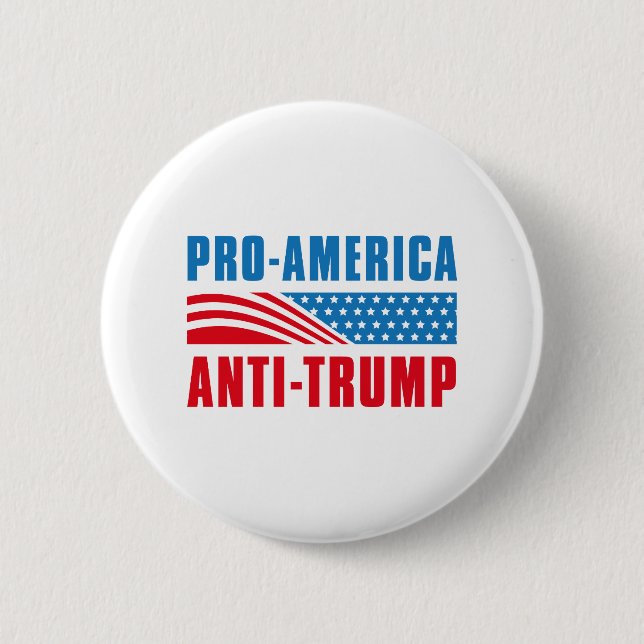 Badge Rond 5 Cm Pro-America Anti-Trump (Devant)