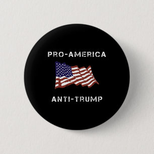 Badge Rond 5 Cm Pro-amérique Anti-trump Drapeau américain Usa Femm