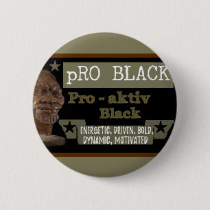 Badge Rond 5 Cm Pro bouton NOIR olive