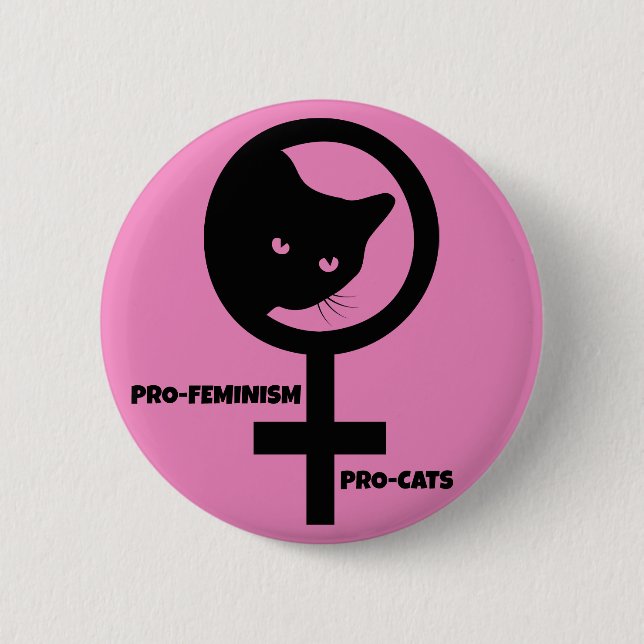 Badge Rond 5 Cm Pro Cats Pro Feminisme (Devant)