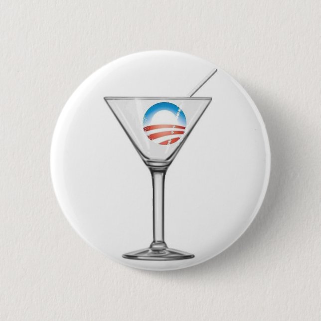 Badge Rond 5 Cm Pro-Obama Martini (Devant)