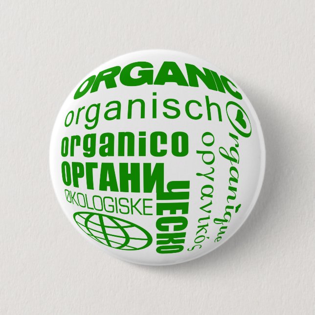Badge Rond 5 Cm Pro-Organic en plusieurs langues (Bouton) (Devant)