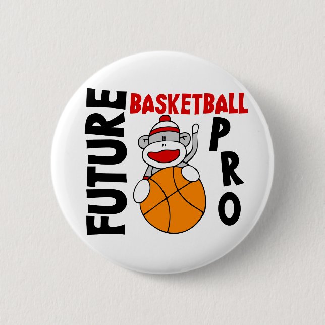 Badge Rond 5 Cm Pro singe de chaussette de futur basket-ball (Devant)