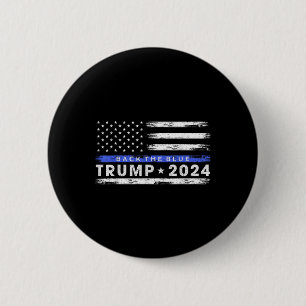 Badge Rond 5 Cm Pro Trump 2024 Retour La Ligne Bleue Bleue Légère
