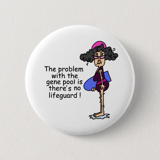 Badge Rond 5 Cm Problème avec le pool de gènes (Devant)