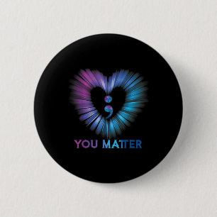 Badge Rond 5 Cm Problème du coeur 988 Sensibilisation à la prévent