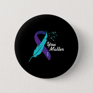 Badge Rond 5 Cm Problème Ruban Suicide Sensibilisation Santé menta