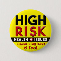 Problèmes de santé à haut risque Pin Bouton de pru