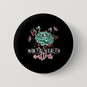 Badge Rond 5 Cm Problèmes de santé Fleur Mind Cerveau Autosoignant