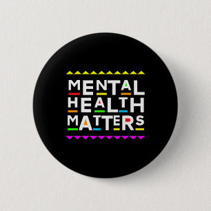 Badge Rond 5 Cm Problèmes de santé mentale Rétro style 90