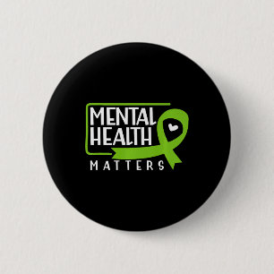 Badge Rond 5 Cm Problèmes de santé Ruban vert Sensibilisation en s