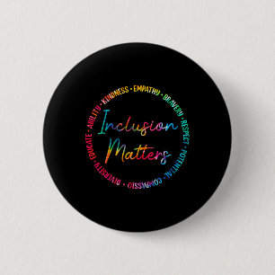Badge Rond 5 Cm Problèmes d'inclusion Tie Dye Sensibilisation sur 