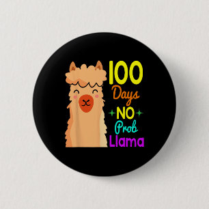 Badge Rond 5 Cm Probllama 100 Jours D'École Mignonne 100E Jour Gar