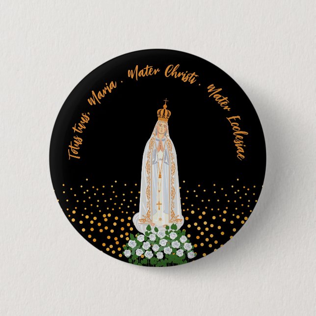 Badge Rond 5 Cm Procession de Notre-Dame de Fatima aux bougies (Devant)