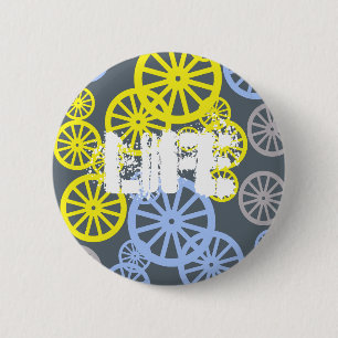 Badge Rond 5 Cm Produit de cercle en roue funky et heureux