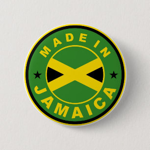 Badge Rond 5 Cm produit fabriqué en jamaïque drapeau pays étiquett