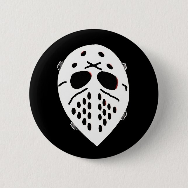 Badge Rond 5 Cm Produits de masque de hockey déplaisant (Devant)