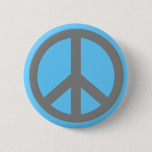 Badge Rond 5 Cm Produits de symbole de paix de gris argenté