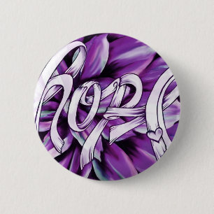 Badge Rond 5 Cm Produits floraux d'espoir de cancer pancréatique
