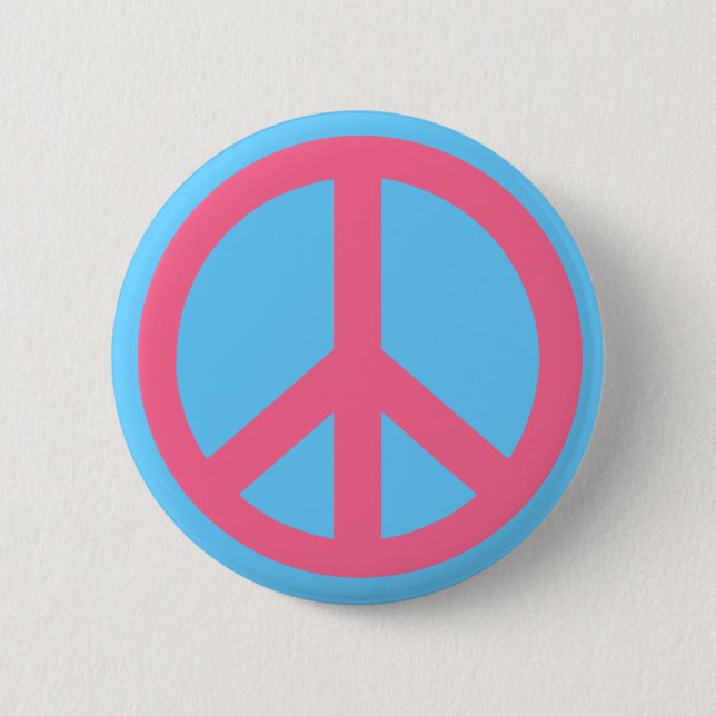 Badge Rond 5 Cm Produits roses de signe de paix (Devant)