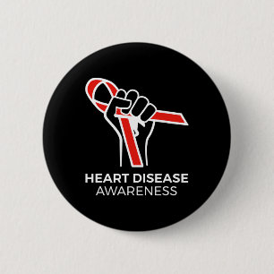 Badge Rond 5 Cm Produits Ruban &amp; Cadeaux Pour Maladies Cardiaq