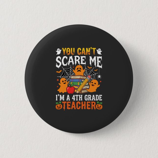 Badge Rond 5 Cm Prof de 4e Halloween Ghost drôle (Devant)