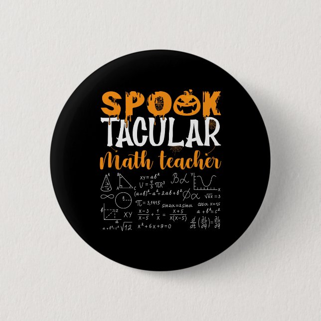 Badge Rond 5 Cm Prof de maths Amateur de maths effrayant Halloween (Devant)