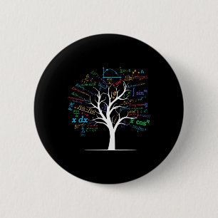 Badge Rond 5 Cm Prof de maths drôle d'arbre d'algèbre de calcul Ap