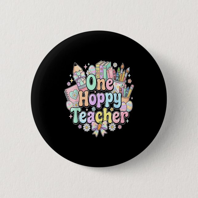 Badge Rond 5 Cm Prof enseignant de classe de Pâques drôle un prof  (Devant)