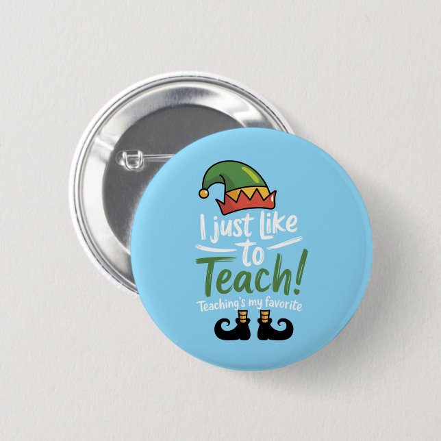 Badge Rond 5 Cm Prof Noël drôle L'enseignement est mon préféré  (Devant & derrière)