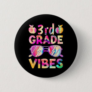 Badge Rond 5 Cm Prof Tye-Dye Vibes 3e Journee Première journée de