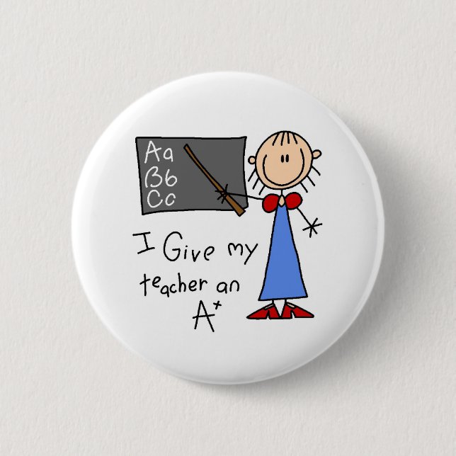 Badge Rond 5 Cm Professeur A Plus (Devant)