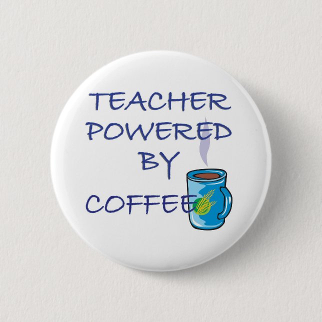 BADGE ROND 5 CM PROFESSEUR ACTIONNÉ PAR LE CAFÉ (Devant)