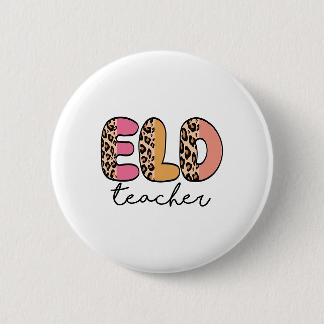 Badge Rond 5 Cm Professeur âgé rétro léopard Ck à l'école  (Devant)